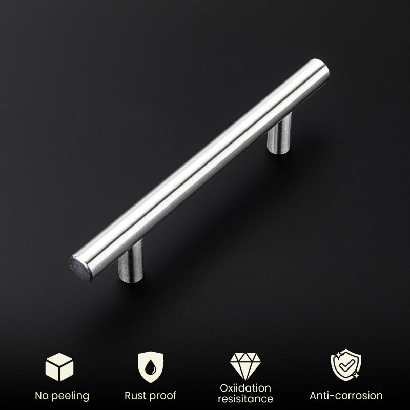 homdiy Cabinet Handles Brushed Nickel Cabinet Pulls - HD201SNB Cabinet Hardware 10 Pack 4in Hole Centers Cabinet Door Handles for Kithen Cabinets - Image 2